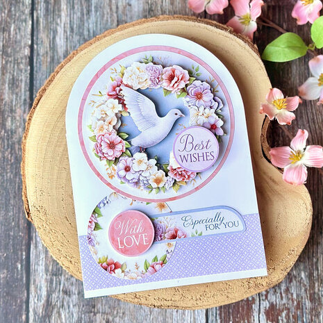 Katy Sue Designs Dove with Flowers 3D Die-Cut Decoupage (3pcs) (11-DCD727)