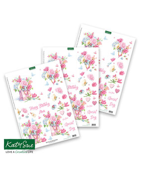 Katy Sue Designs Filled with Flowers 3D Die-Cut Decoupage (3pcs) (11-DCD646)