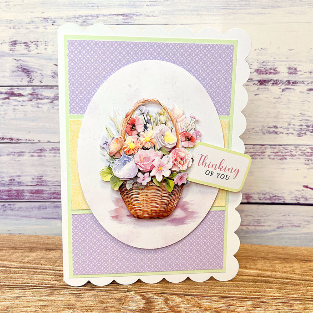 Katy Sue Designs Floral Basket & Wreath 3D Die-Cut Decoupage (3pcs) (11-DCD707)