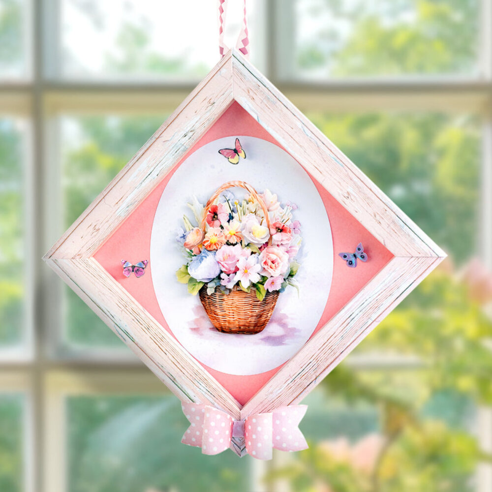 Katy Sue Designs Floral Basket & Wreath 3D Die-Cut Decoupage (3pcs) (11-DCD707)