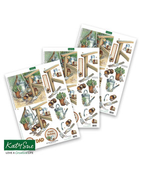 Katy Sue Designs Gardeners Corner 3D Die-Cut Decoupage (3pcs) (11-DCD620)