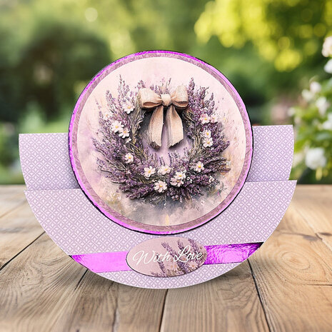 Katy Sue Designs Lavender Wreath 3D Die-Cut Decoupage (3pcs) (11-DCD723)