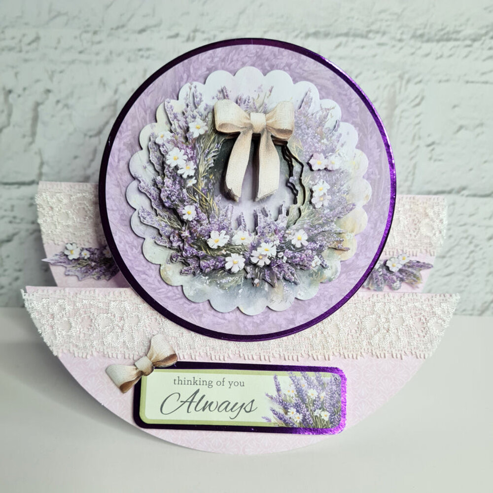 Katy Sue Designs Lavender Wreath 3D Die-Cut Decoupage (3pcs) (11-DCD723)