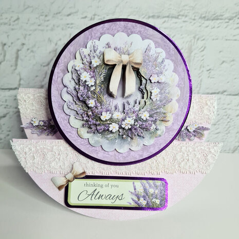 Katy Sue Designs Lavender Wreath 3D Die-Cut Decoupage (3pcs) (11-DCD723)