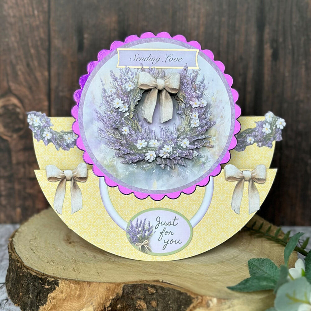 Katy Sue Designs Lavender Wreath 3D Die-Cut Decoupage (3pcs) (11-DCD723)