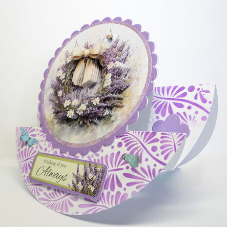 Katy Sue Designs Lavender Wreath 3D Die-Cut Decoupage (3pcs) (11-DCD723)