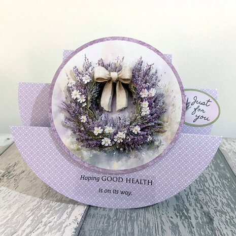 Katy Sue Designs Lavender Wreath 3D Die-Cut Decoupage (3pcs) (11-DCD723)