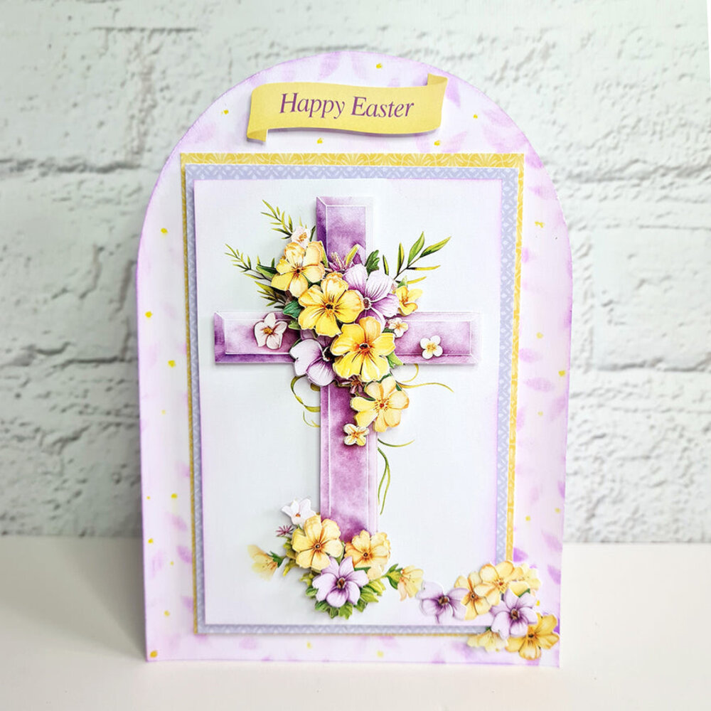Katy Sue Designs Lilac Floral Cross 3D Die-Cut Decoupage (3pcs) (11-DCD724)