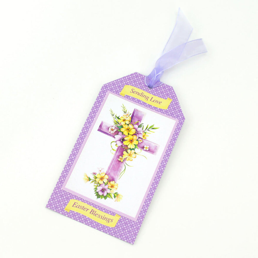 Katy Sue Designs Lilac Floral Cross 3D Die-Cut Decoupage (3pcs) (11-DCD724)