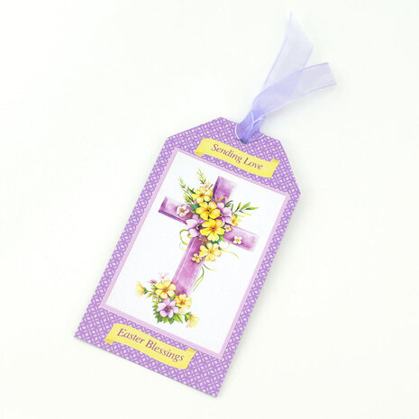 Katy Sue Designs Lilac Floral Cross 3D Die-Cut Decoupage (3pcs) (11-DCD724)