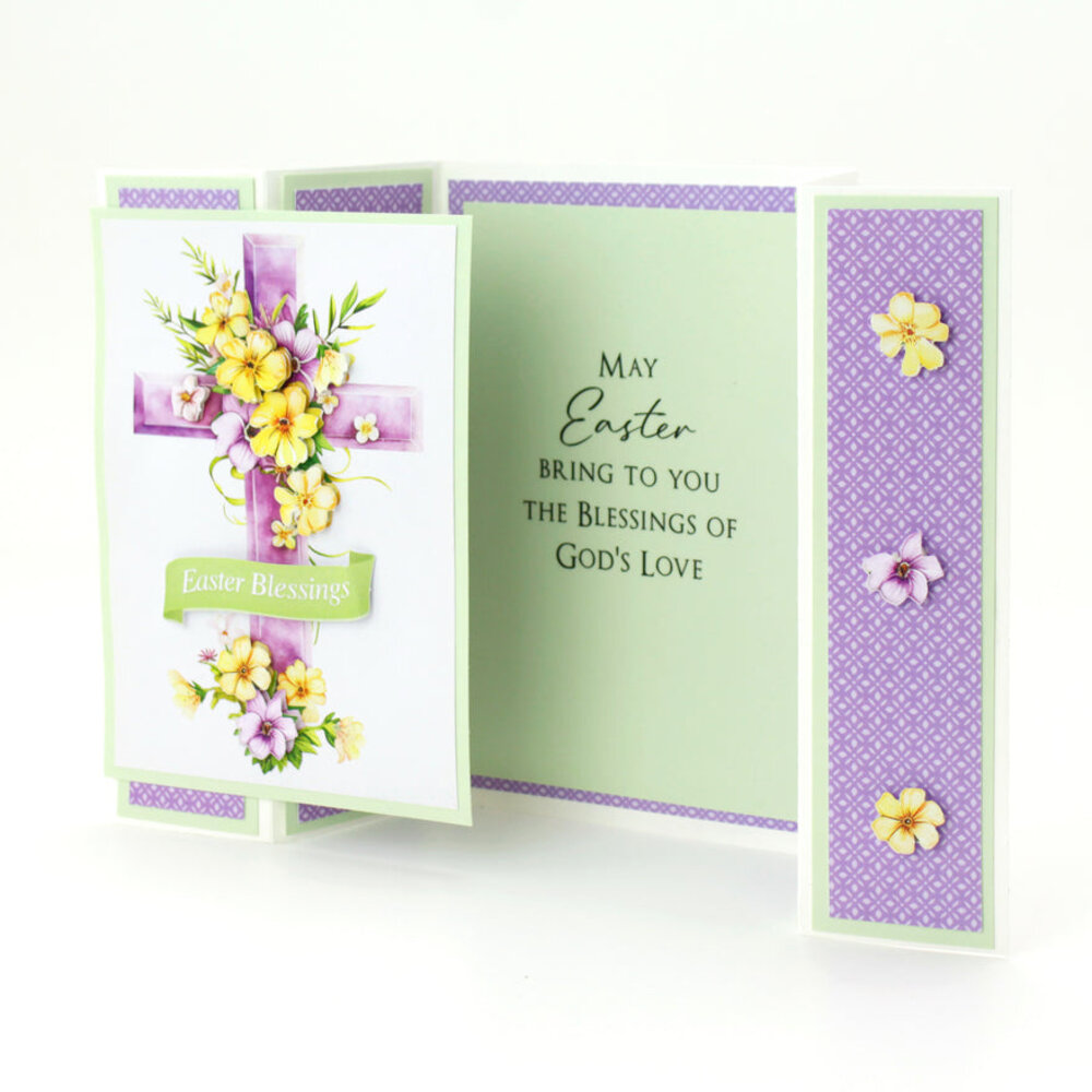 Katy Sue Designs Lilac Floral Cross 3D Die-Cut Decoupage (3pcs) (11-DCD724)