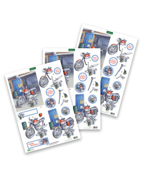 Katy Sue Designs Motorbike & Tools 3D Die-Cut Decoupage (3pcs) (11-DCD619)