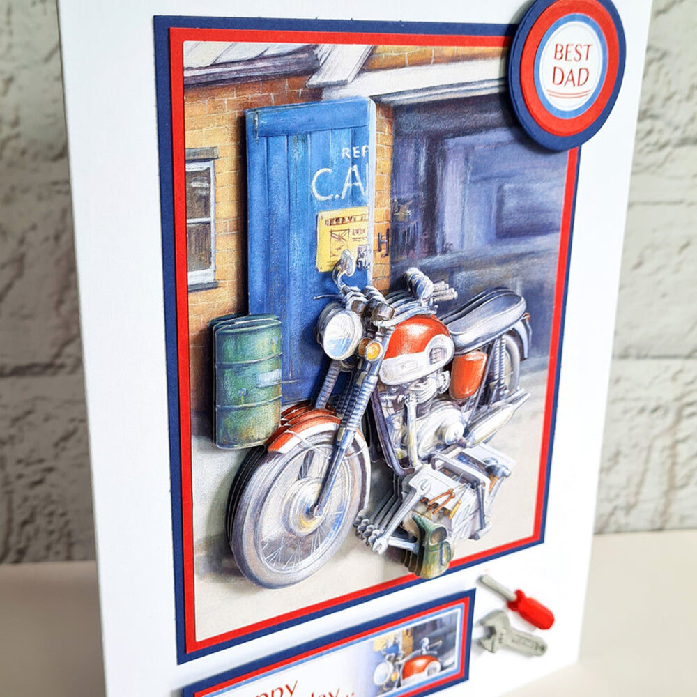 Katy Sue Designs Motorbike & Tools 3D Die-Cut Decoupage (3pcs) (11-DCD619)