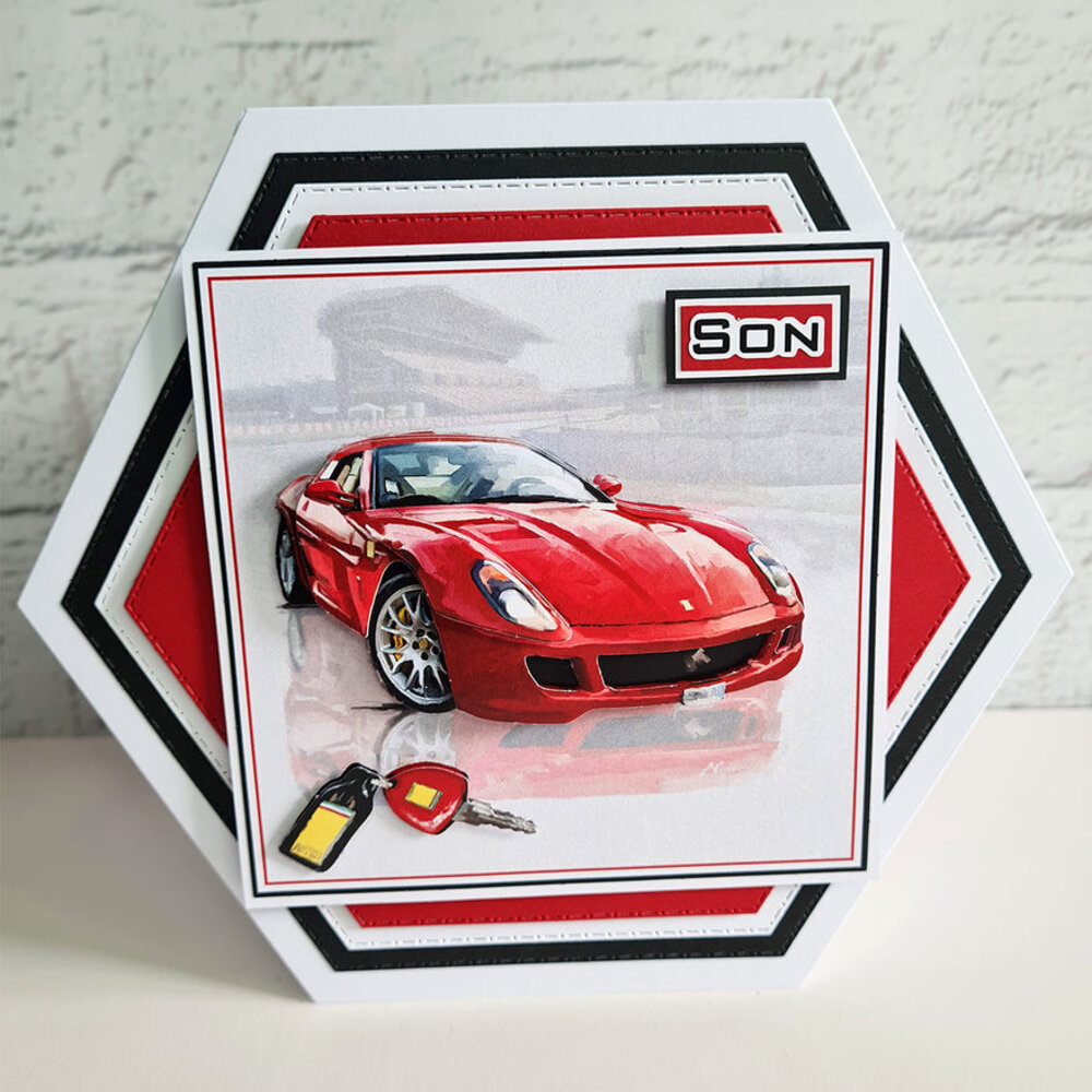 Katy Sue Designs Red Racer 3D Die-Cut Decoupage (3pcs) (11-DCD648)