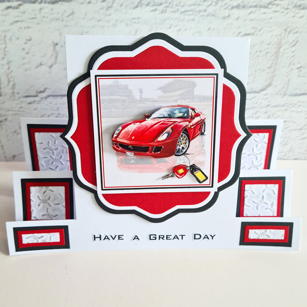 Katy Sue Designs Red Racer 3D Die-Cut Decoupage (3pcs) (11-DCD648)