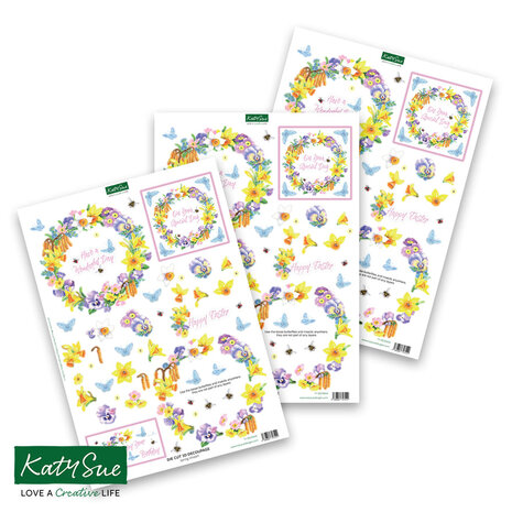 Katy Sue Designs Spring Wreath 3D Die-Cut Decoupage (3pcs) (11-DCD643)