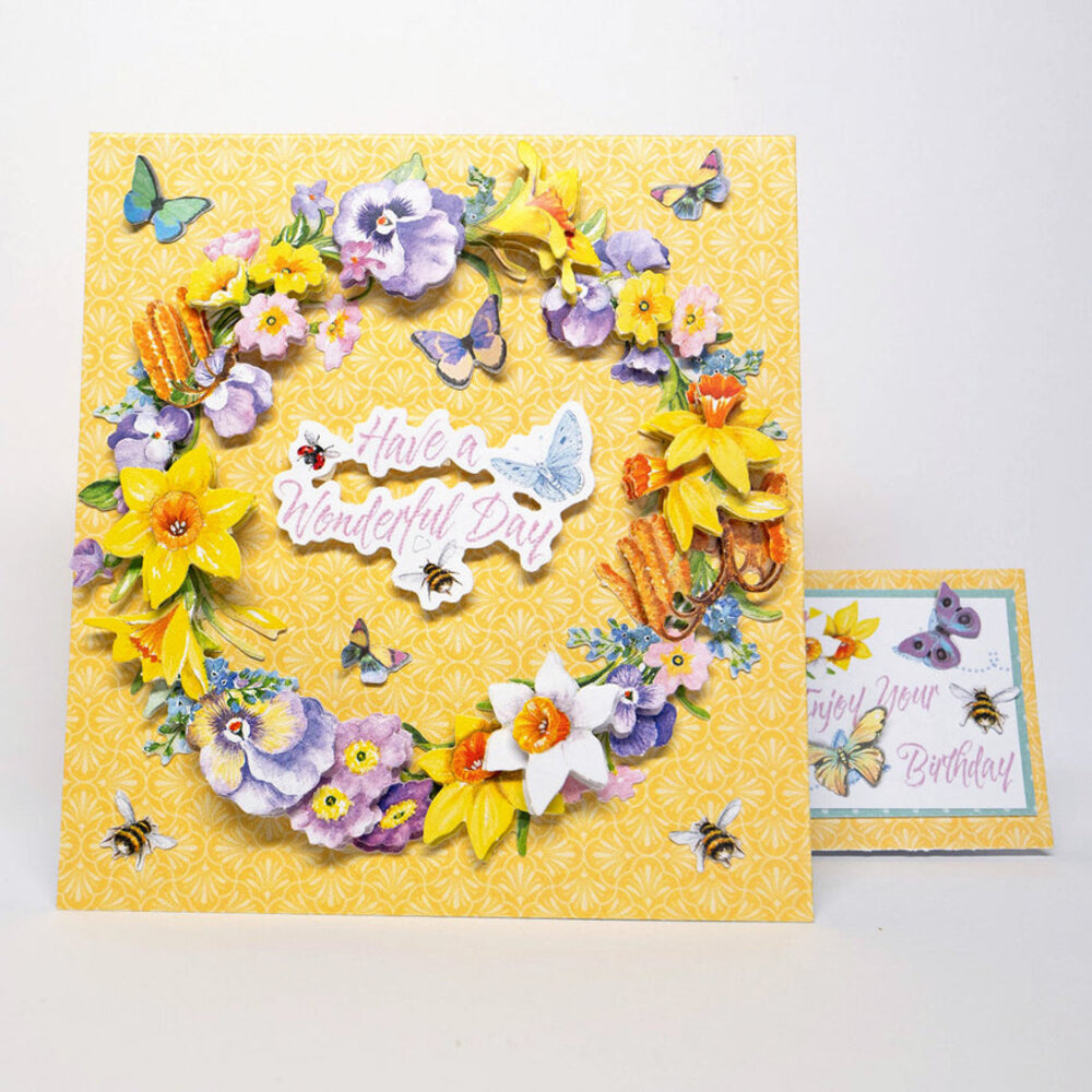 Katy Sue Designs Spring Wreath 3D Die-Cut Decoupage (3pcs) (11-DCD643)