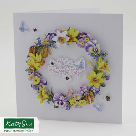 Katy Sue Designs Spring Wreath 3D Die-Cut Decoupage (3pcs) (11-DCD643)