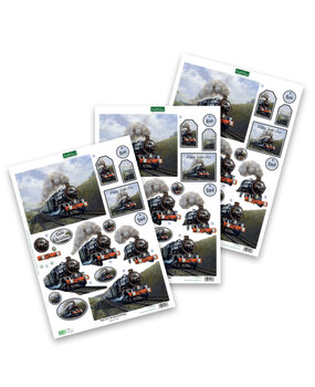 Katy Sue Designs Steam Train 3D Die-Cut Decoupage (3pcs) (11-DCD544)