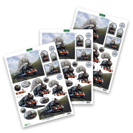Katy Sue Designs Steam Train 3D Die-Cut Decoupage (3pcs) (11-DCD544)