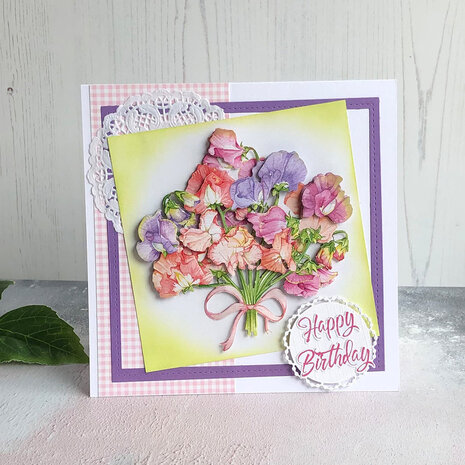 Katy Sue Designs Sweet Peas 3D Die-Cut Decoupage (3pcs) (11-DCD666)