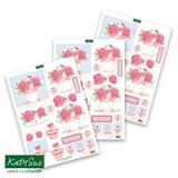 Katy Sue Designs Teacups, Flowers and Cake 3D Die-Cut Decoupage (3pcs) (11-DCD569)