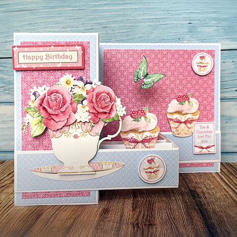 Katy Sue Designs Teacups, Flowers and Cake 3D Die-Cut Decoupage (3pcs) (11-DCD569)
