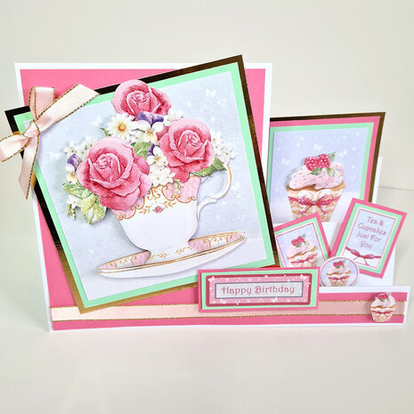 Katy Sue Designs Teacups, Flowers and Cake 3D Die-Cut Decoupage (3pcs) (11-DCD569)