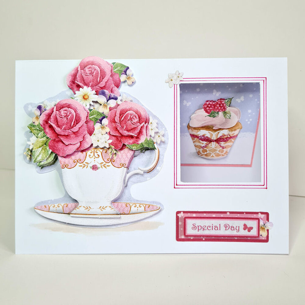 Katy Sue Designs Teacups, Flowers and Cake 3D Die-Cut Decoupage (3pcs) (11-DCD569)