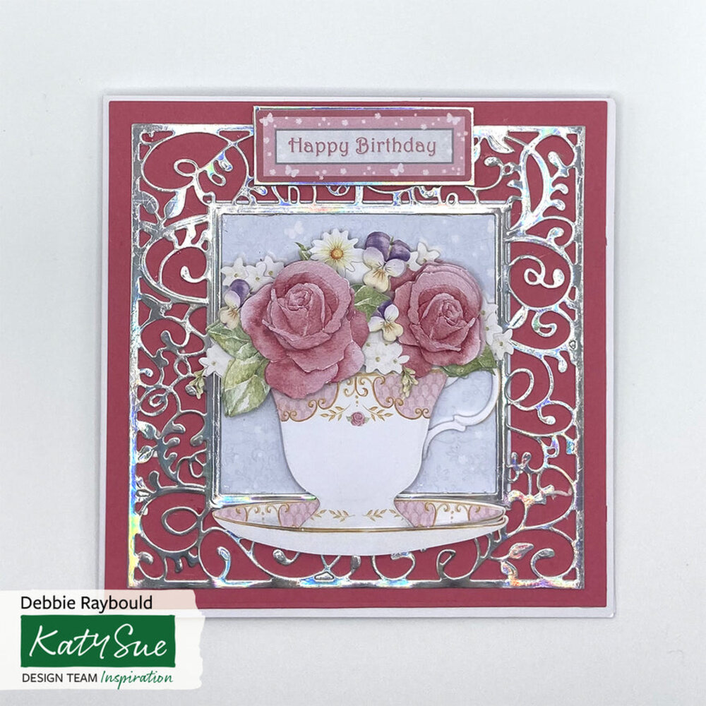 Katy Sue Designs Teacups, Flowers and Cake 3D Die-Cut Decoupage (3pcs) (11-DCD569)