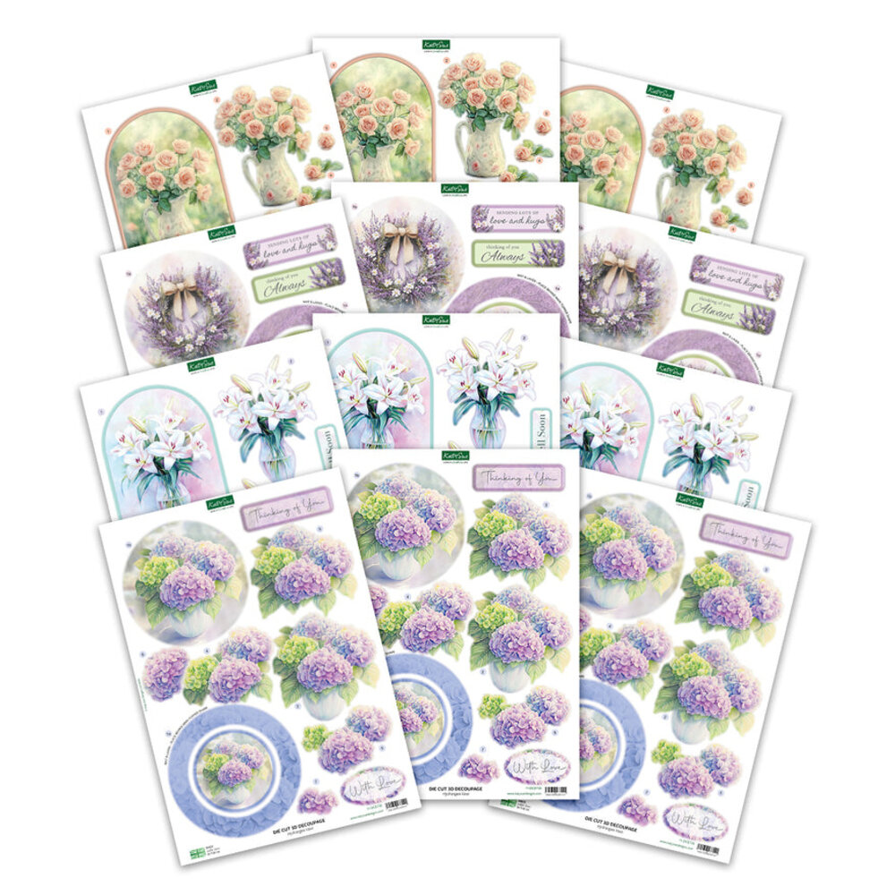 Katy Sue Designs Thinking of You 3D Die-Cut Decoupage (12pcs) (11-DCDTHK12)