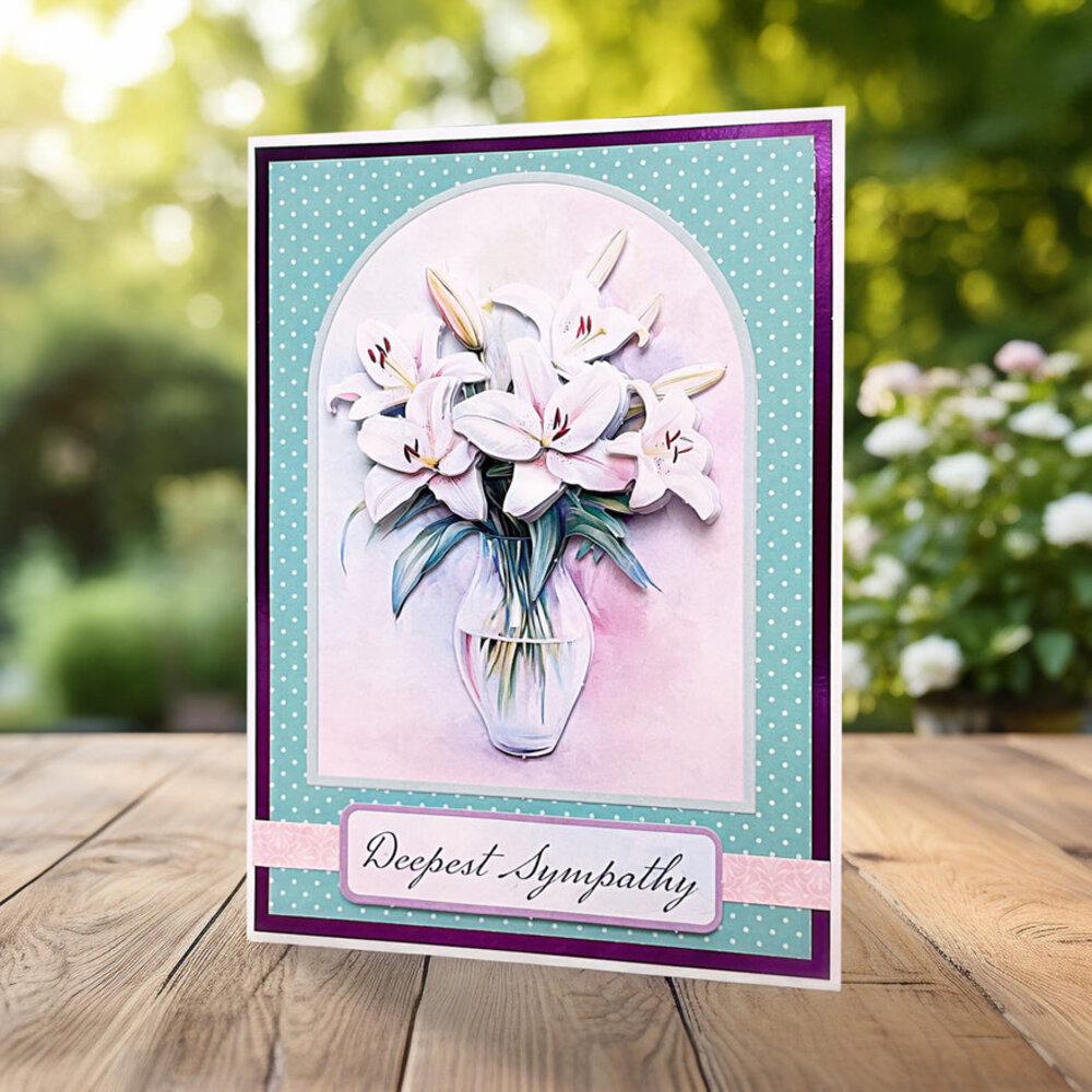 Katy Sue Designs Vase of Lilies 3D Die-Cut Decoupage (3pcs) (11-DCD721)