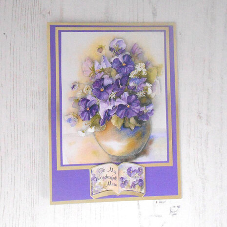 Katy Sue Designs Vases of Pansies 3D Die-Cut Decoupage (3pcs) (11-DCD608)