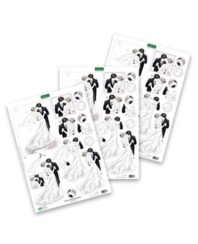 Katy Sue Designs Wedding Day 3D Die-Cut Decoupage (3pcs) (11-DCD591)