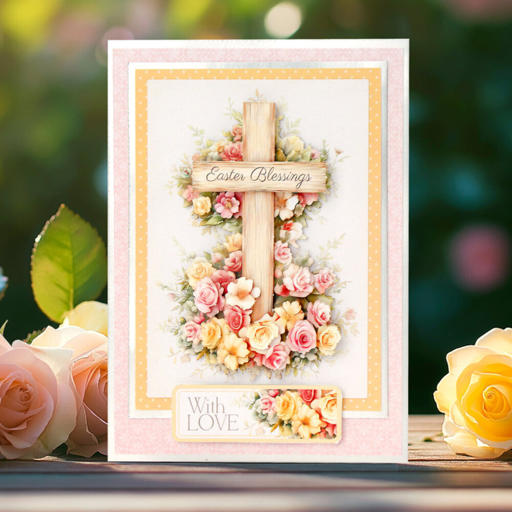 Katy Sue Designs Wooden Cross & Roses 3D Die-Cut Decoupage (3pcs) (11-DCD726)