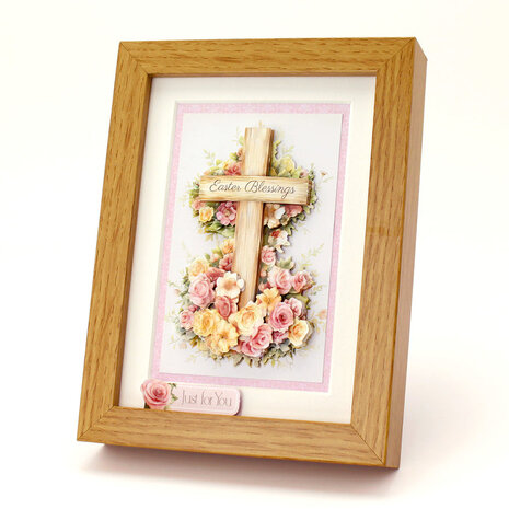 Katy Sue Designs Wooden Cross & Roses 3D Die-Cut Decoupage (3pcs) (11-DCD726)