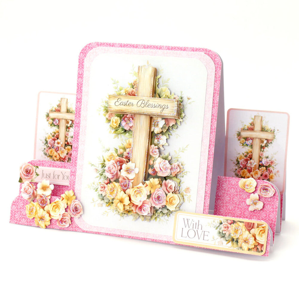 Katy Sue Designs Wooden Cross & Roses 3D Die-Cut Decoupage (3pcs) (11-DCD726)