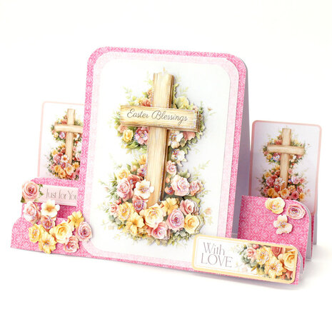 Katy Sue Designs Wooden Cross & Roses 3D Die-Cut Decoupage (3pcs) (11-DCD726)