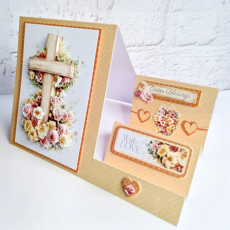 Katy Sue Designs Wooden Cross & Roses 3D Die-Cut Decoupage (3pcs) (11-DCD726)