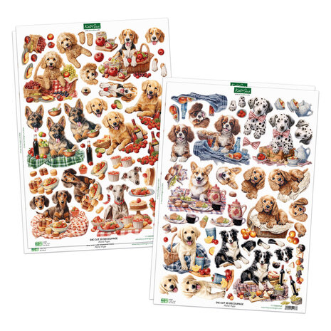 Katy Sue Designs Picnic Pups Die Cut Topper & Decoupage Collection (17-10084PUP)