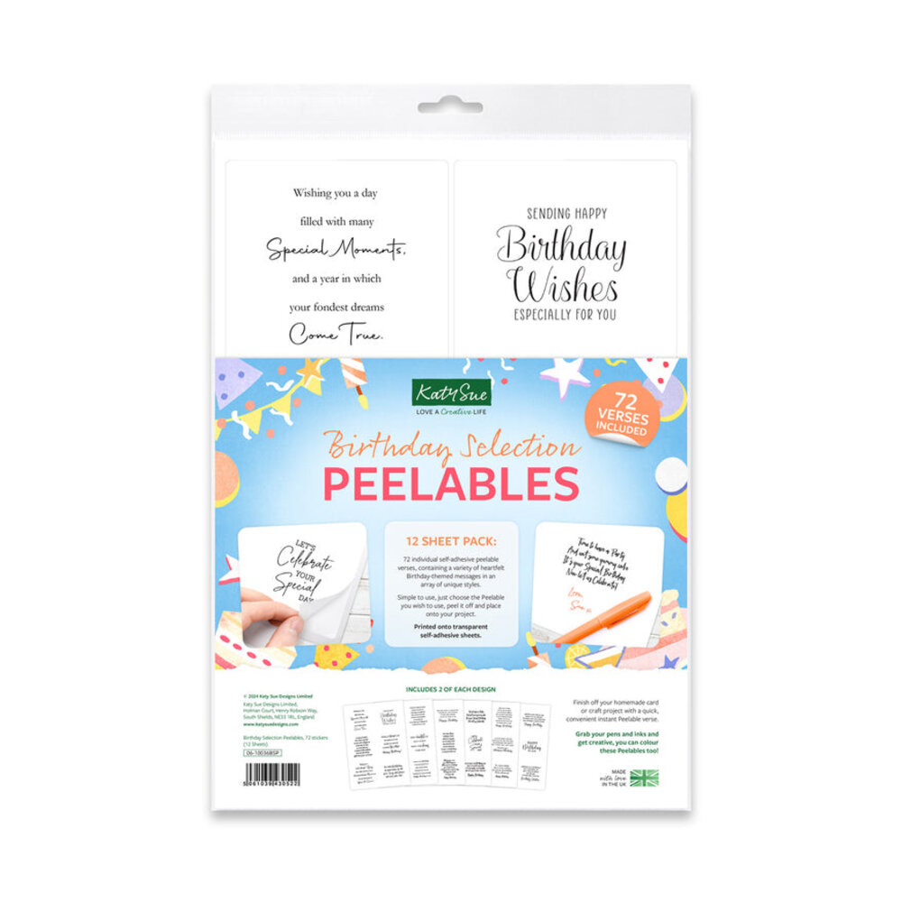 Katy Sue Designs Birthday Selection Peelables (72 pcs) (06-10036BSP)