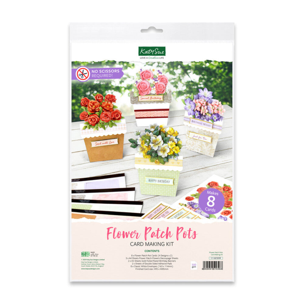 Katy Sue Designs Flower Patch Pots Card Making Kit (17-10075FPP)