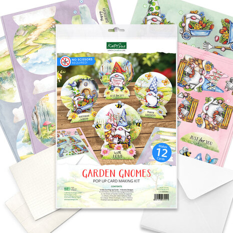 Katy Sue Designs Garden Gnomes Pop Up Card Making Kit (17-10085GNM)