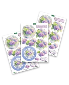 Katy Sue Designs Hydrangea Vase 3D Die-Cut Decoupage (3pcs) (11-DCD720)