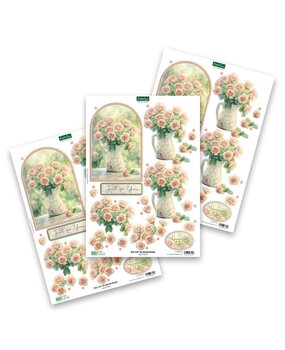 Katy Sue Designs Jug of Roses 3D Die-Cut Decoupage (3pcs) (11-DCD722)