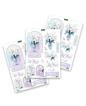 Katy Sue Designs Vase of Lilies 3D Die-Cut Decoupage (3pcs) (11-DCD721)
