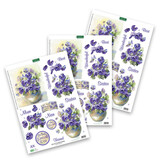 Katy Sue Designs Vases of Pansies 3D Die-Cut Decoupage (3pcs) (11-DCD608)