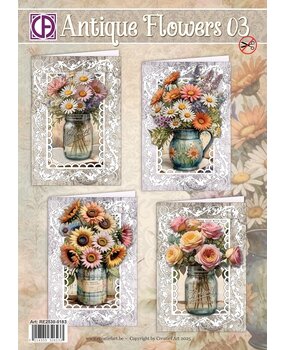 Creatief Art Antique Flowers 03 Card Kit (RE2530-0183)