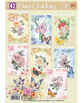 Creatief Art Flower Fantasy 01 Card Kit (RE2530-0159)