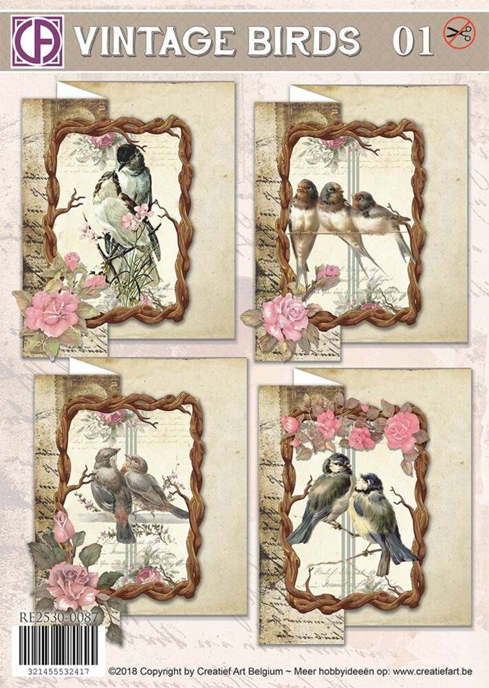Creatief Art Vintage Birds 01 Card Kit (RE2530-0087) Creatief Art Vintage Birds 01 Card Kit (RE2530-0087)